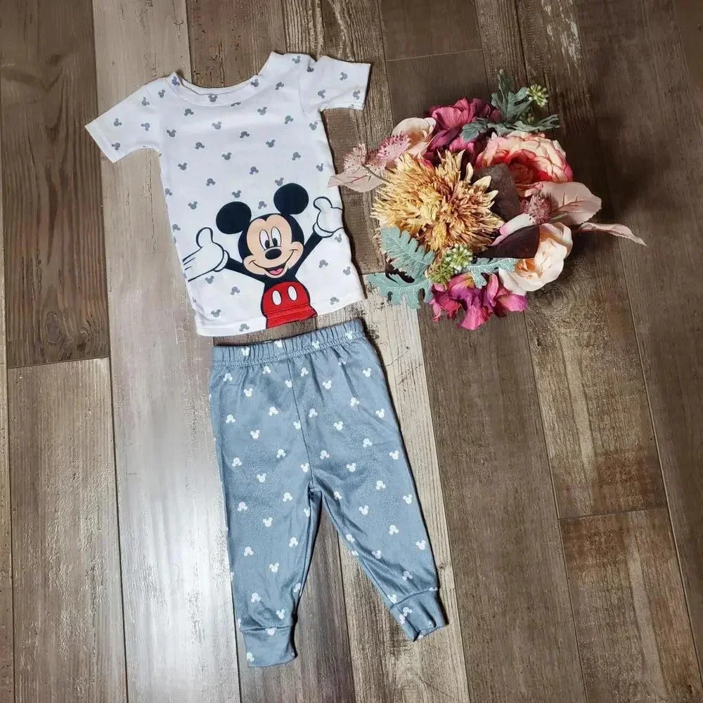 Disney Baby Matching Mickey Mouse PJ Pajama Set Size 6m NWOT